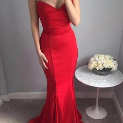 Elegant Sweetheart Prom Dress Red, ..