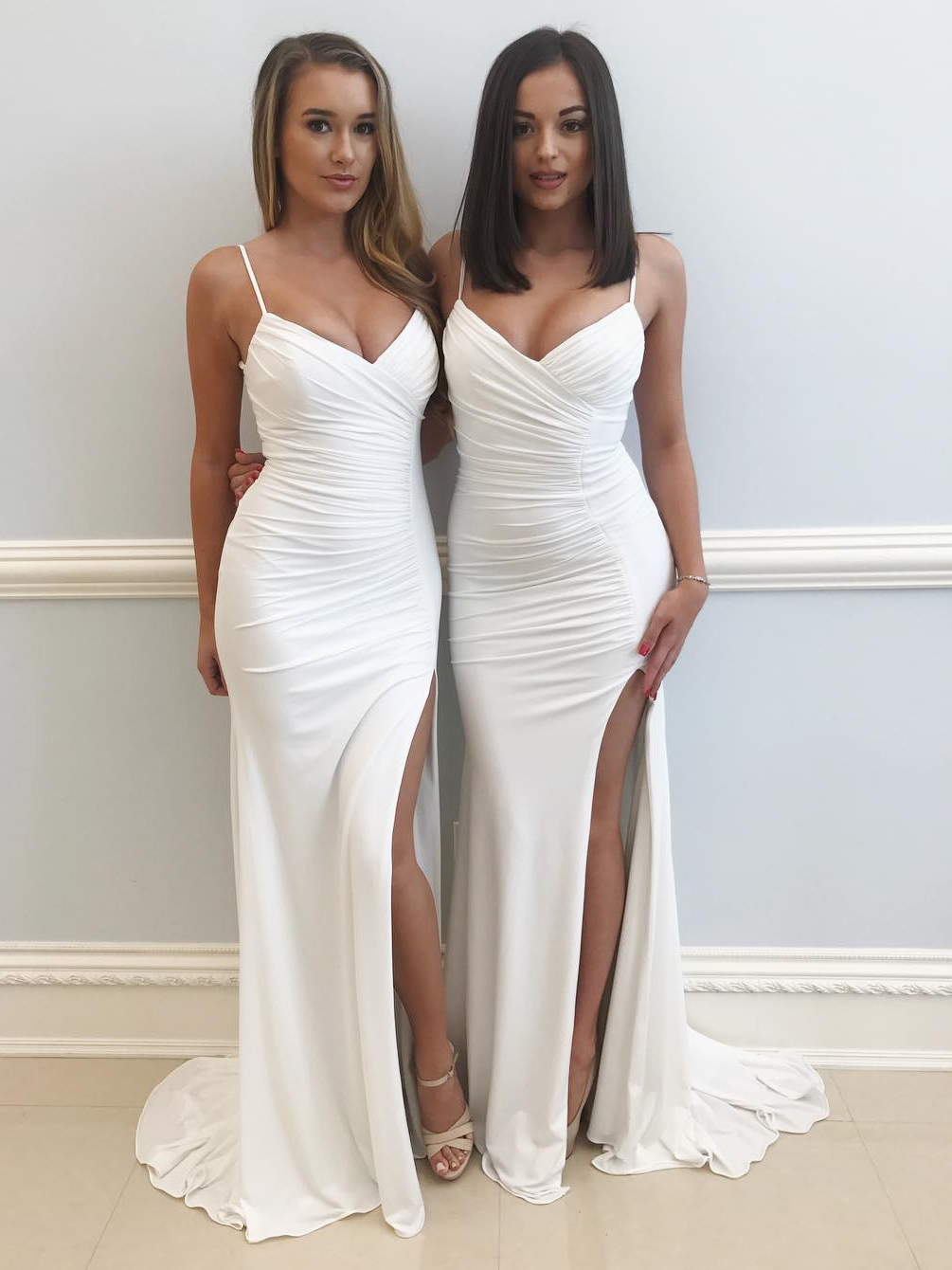 white long fitted dress